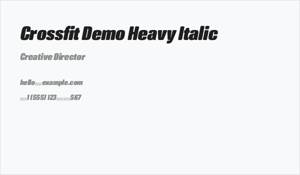 Crossfit Demo Heavy Italic Business Card