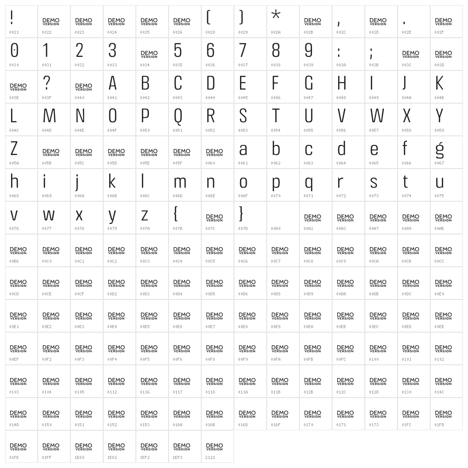 Crossfit Demo Light Character Map