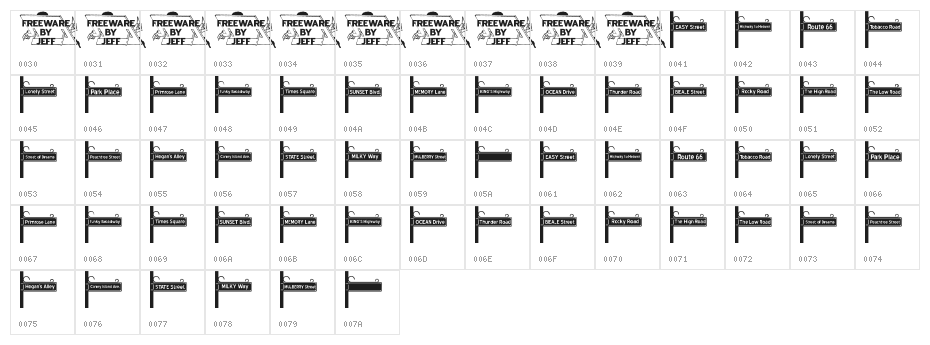Crossroads JL Character Map