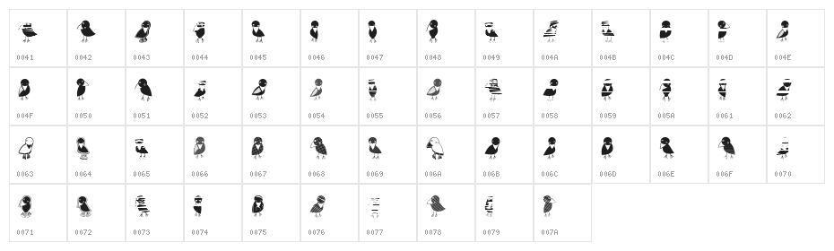 Crow Regular Character Map