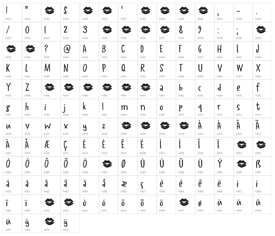 CrowdPleaserDEMO-Regular Character Map