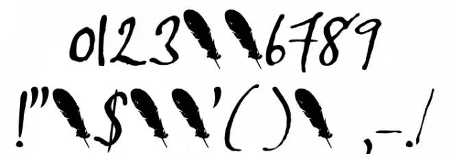 Crowfeather Script DEMO Regular Font Alte caractere