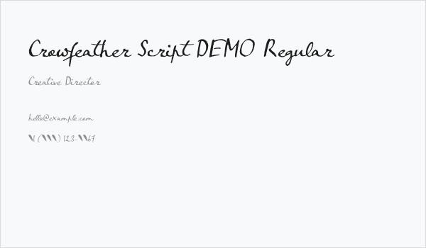 Crowfeather Script DEMO Regular Business Card