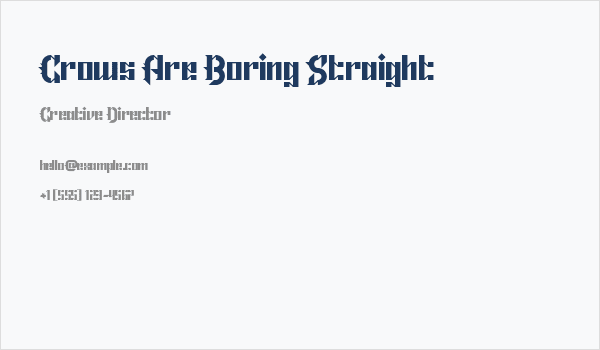 Crows Are Boring Straight Business Card