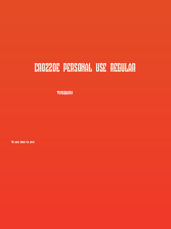 Crozzoe Personal Use Regular Poster