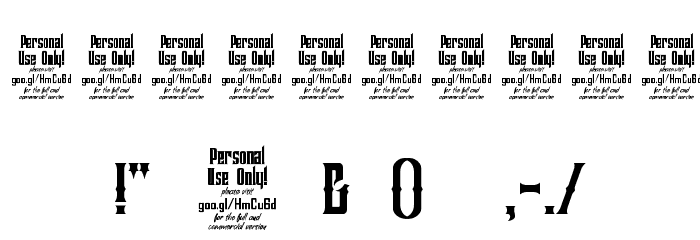 Crozzoe Personal Use Font OTHER CHARS