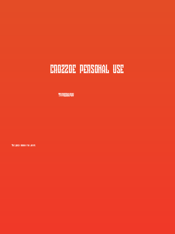 Crozzoe Personal Use Poster