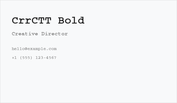CrrCTT Bold Business Card