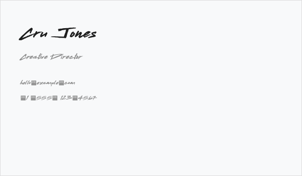 Cru Jones Business Card