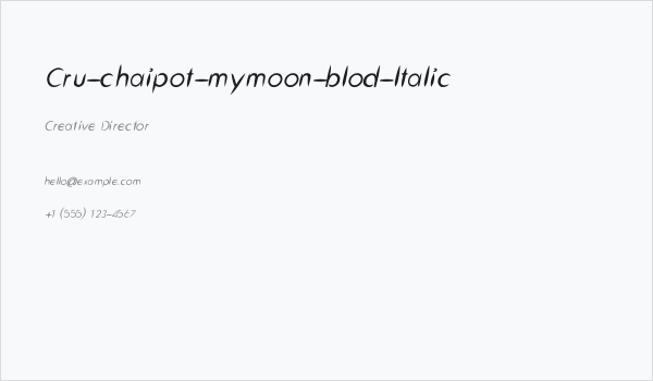 Cru-chaipot-mymoon-blod-ltalic Business Card