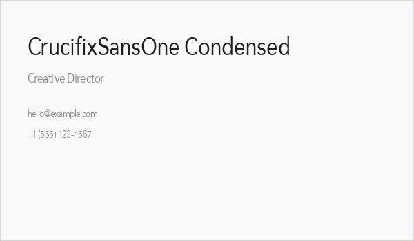 CrucifixSansOne Condensed Business Card