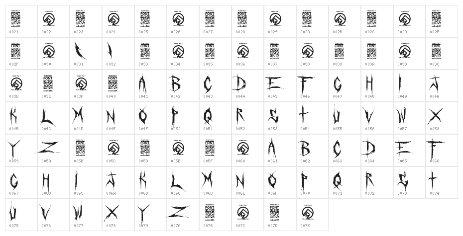 Crucifixion Regular Character Map