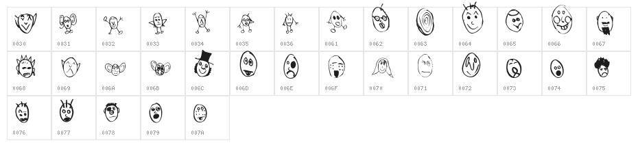 Crud Heads Character Map
