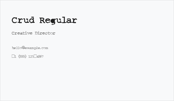 Crud Regular Business Card