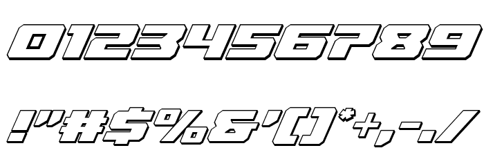 Cruiser Fortress 3D Italic Font OTHER CHARS