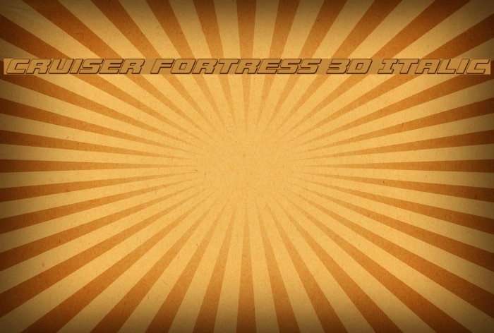 Cruiser Fortress 3D Italic Font examples