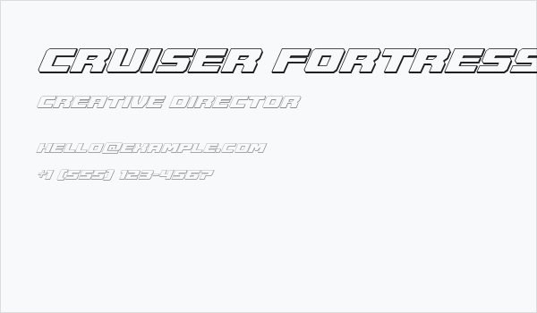 Cruiser Fortress 3D Italic Business Card
