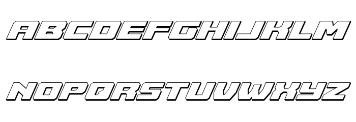 Cruiser Fortress 3D Italic Font LOWERCASE