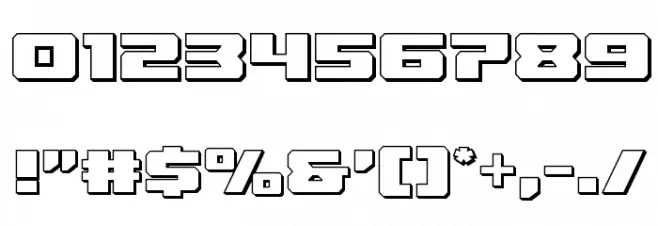 Cruiser Fortress 3D Font OTHER CHARS