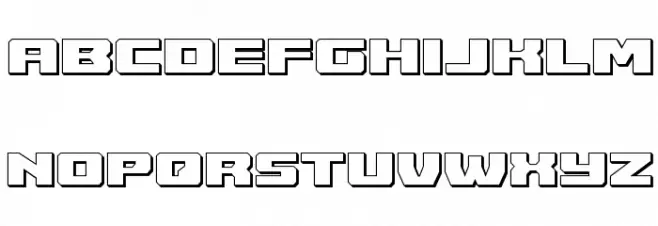 Cruiser Fortress 3D फ़ॉन्ट लोअरकेस