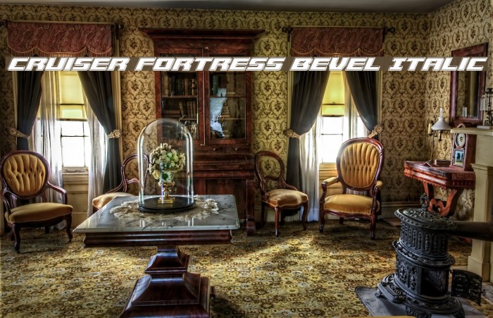 Cruiser Fortress Bevel Italic Font examples