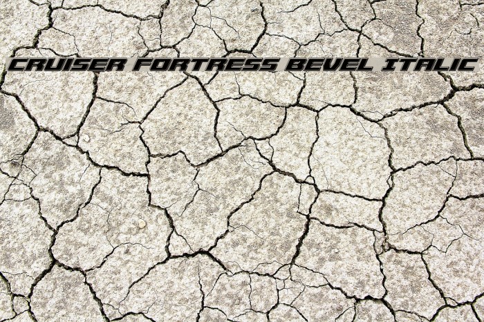 Cruiser Fortress Bevel Italic Font examples