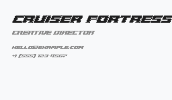 Cruiser Fortress Bevel Italic Business Card