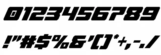 Cruiser Fortress Condensed Italic Font OTHER CHARS