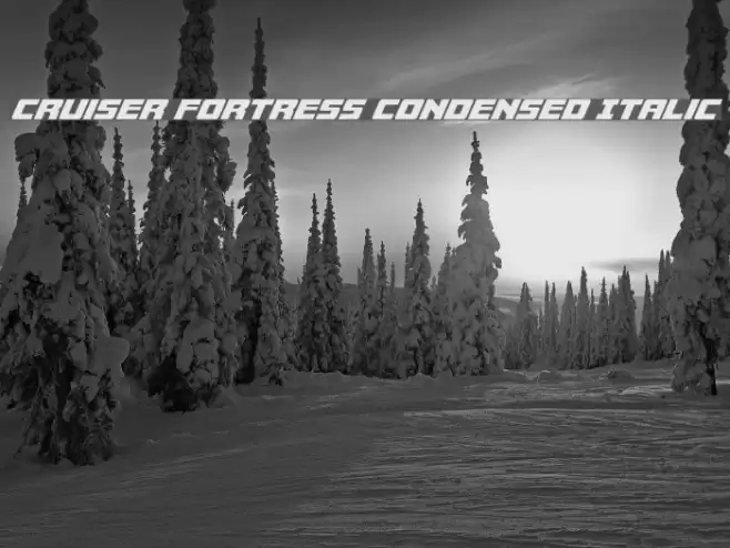 Cruiser Fortress Condensed Italic Font examples