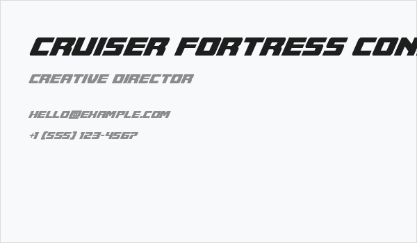 Cruiser Fortress Condensed Italic Business Card