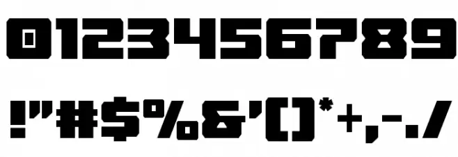 Cruiser Fortress Condensed Font OTHER CHARS