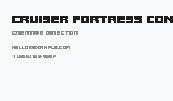 Cruiser Fortress Condensed Business Card