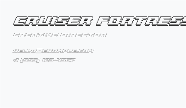 Cruiser Fortress Engraved Italic Business Card