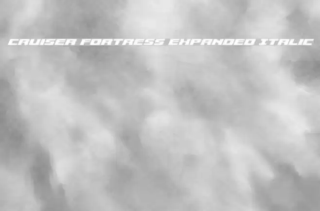 Cruiser Fortress Expanded Italic Font examples