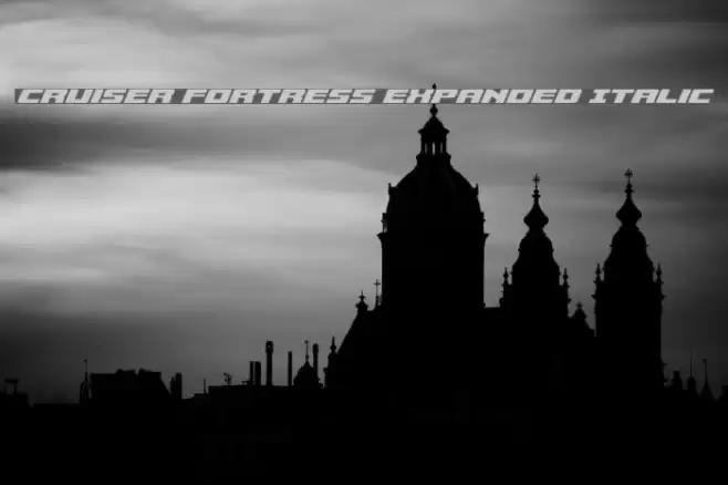 Cruiser Fortress Expanded Italic Font examples