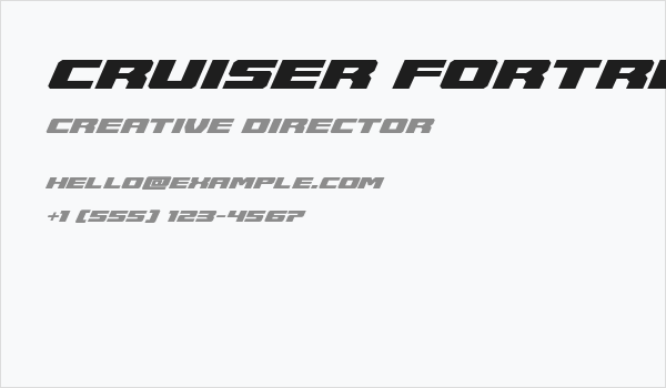 Cruiser Fortress Expanded Italic Business Card