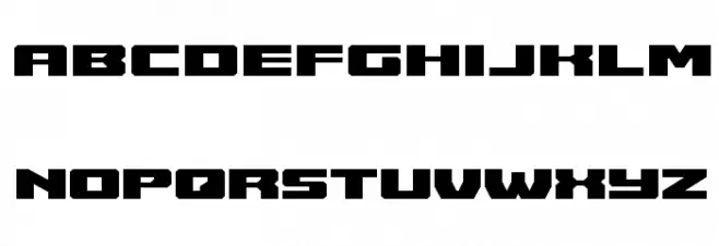 Cruiser Fortress Expanded Schriftart Kleinbuchstaben