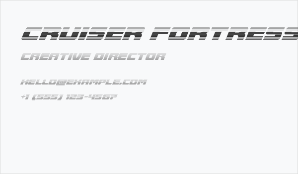 Cruiser Fortress Gradient Italic Business Card