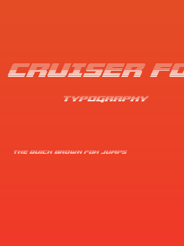 Cruiser Fortress Gradient Italic Poster
