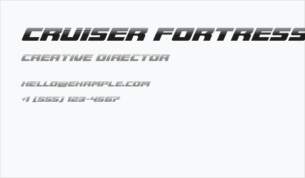 Cruiser Fortress Halftone Italic Business Card