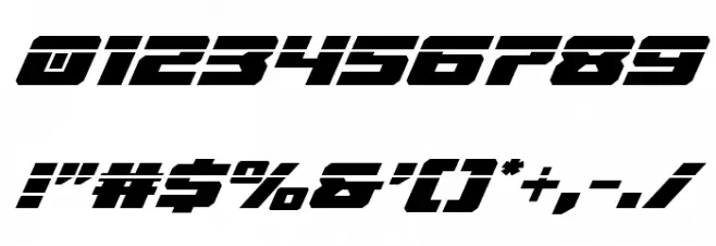 Cruiser Fortress Laser Italic Font OTHER CHARS