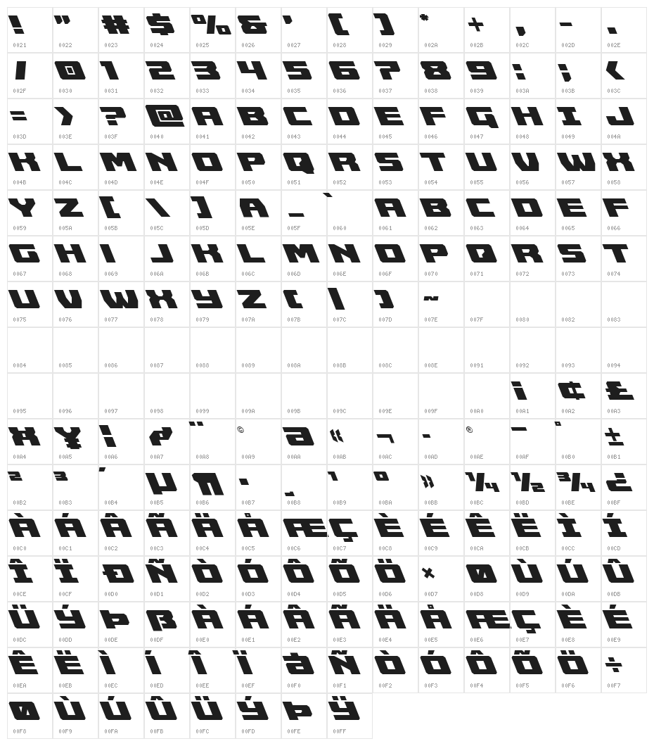 Cruiser Fortress Leftalic Character Map