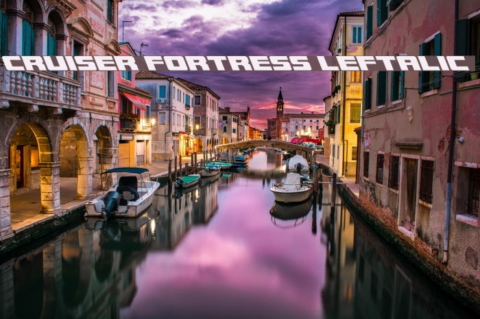Cruiser Fortress Leftalic Font examples