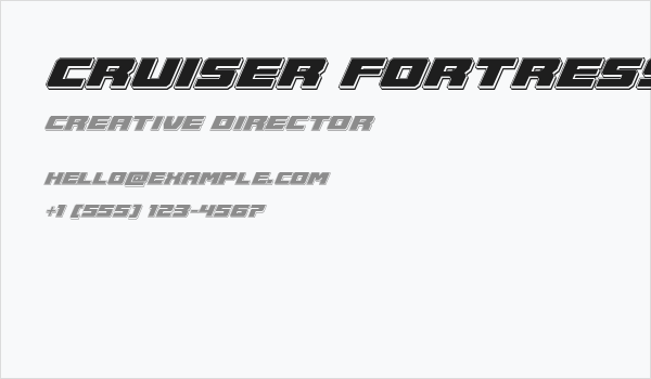 Cruiser Fortress Punch Italic Business Card