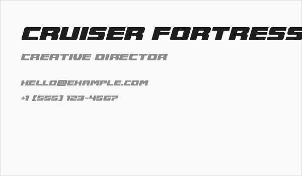 Cruiser Fortress Semi-Italic Business Card