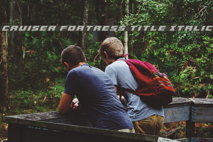 Cruiser Fortress Title Italic Font examples