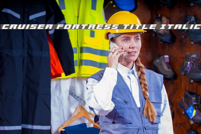 Cruiser Fortress Title Italic Font examples
