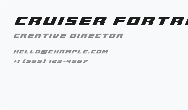 Cruiser Fortress Title Italic Business Card