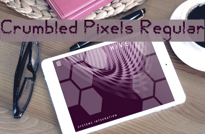 Crumbled Pixels Regular Polices examples