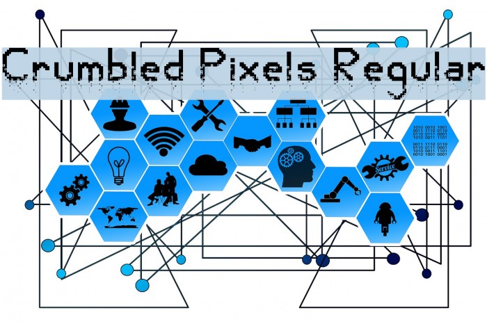 Crumbled Pixels Regular Polices examples